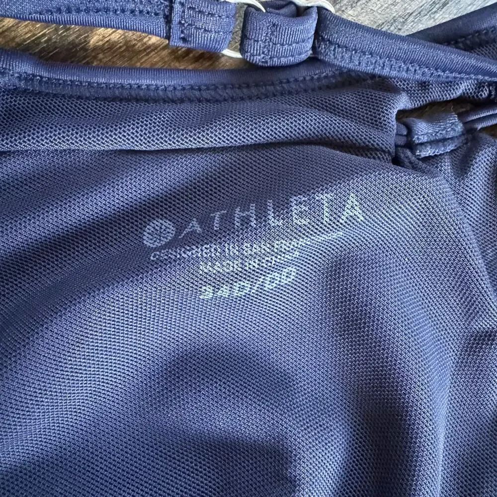Athleta Women’s Navy Blue High Neck Halter Bikini Swim Top Size 34D/DD Small